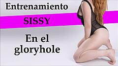 European girl gives audio instructions for strapon masturbation