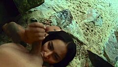 First blowjob of the year on the beach with a stranger's big cock