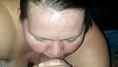 Deep throat cumshot action