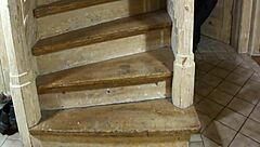 Spank that red ass harder on the stairs!