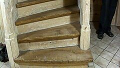 Spank that red ass harder on the stairs!