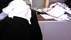A surprise birthday gift leads to an intimate encounter at the workplace