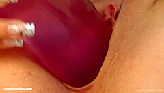 Bridget masturbates solo with fingering, enjoying herself on the Sapphix platform