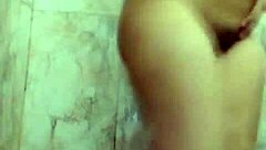 Beautiful indian lesbian teases big cock in bathroom