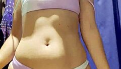 Amateur teen girl's intimate moments recorded in a warehouse dressing room
