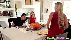 Stepbrother and stepsister indulge in hardcore sex on Thanksgiving Day