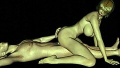 Sexy Girl Rides Guy In 3D Cartoon Animation