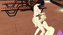 toga shinobu futanari sucks big cock in hentai halloween. blowjob, tits, big ass, monster dick.