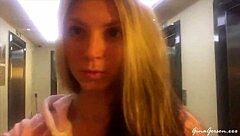 Homemade Russian video featuring a petite blonde