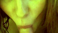 sucking my boyfriends big dick with my tits out