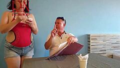 Naked Waitress Teases Guest In Restaurant