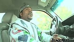 A big black cock penetrates a redhead step-mom's buttocks