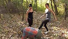 Fetish Girls Dominate By Kicking Slaves