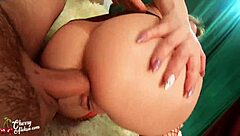 MILF Performs Deepthroat And Hard Anal Sex In Red Stockings