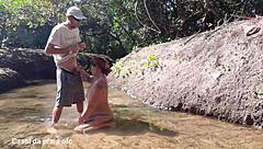 I was bathing in the river when the farmhand caught me