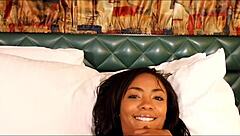 Intriguing ebony with bubble butt gives sloppy blowjob to creepy photographer after striptease