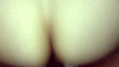 Amateur wife rides big black cock in doggystyle interracial scene.