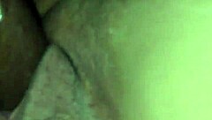 Amateur wife rides big black cock in doggystyle interracial scene.