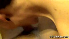 Gay porn video featuring young men engaging in bareback sex and oral sex