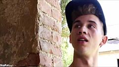 gay outdoor backyard bareback fuck with rimjob and blowjob.