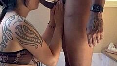 Asian beauty pleasures a huge cock in the pool