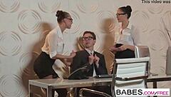 Aidra fox and ariana marie compete with markus bay in office obsession