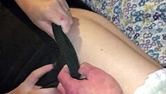Amateur wife's dress gets ruined during blowjob and receives facial