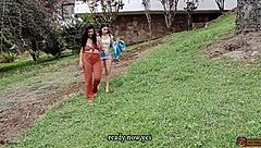 Horny Lesbians Fuck Their Perfect Pussies Outdoors