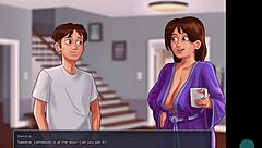 summertime saga episode where cute cheerleaders compare their big tits in pov lesbian scene