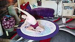 Yoga Stretching for Milf's Big Pussy Lips