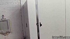 Sexy ebony teen 18+ surprises with white cock sucking at glory hole