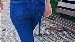 Sexiest Walking Ever On Street Braless