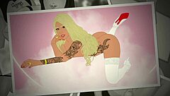 rayalla jerks her big dick while miah bounces her bubble butt in the back alley