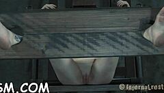 Is the slender maid fingering her wet snatch?