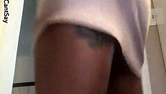 Upskirt View Of Ebony Pussy In Panties