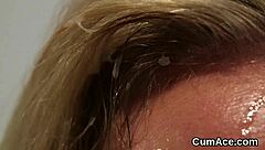 Nasty Centerfold Feels Intense Pleasure Sucking Cum In Blowbang