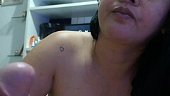 Teen skips class for blowjob and cumshot from married neighbor on webcam