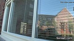 Unfaithful British milf Sonia presents her huge tits.