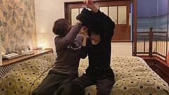 i got dressed in japanese costume on halloween and ended up deepthroating to creampie