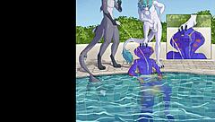 feeling the thrill of public outdoor gay furry watersports compilation