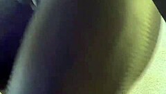 Red-haired fitness slut licks outdoors