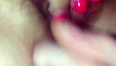 she fingers her tight pussy while i fill it with gigantic dildo!