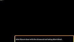 Erotic hentai game features redhead with small tits in family scenario