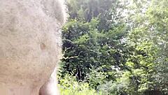 Gay guy jerks off solo in the woods