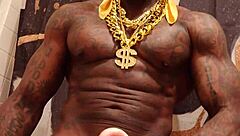 Worshipping the big black cock of Hood Royalty