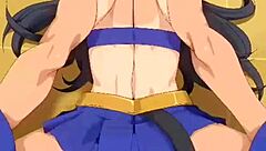 Cheerleader leader lost the bet with you in this hentai anime