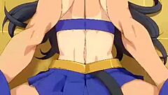 Cheerleader leader lost the bet with you in this hentai anime