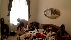 Girls in tight clothing party and try on panties for dancing and twerking