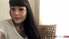 Tattooed tiger lilly masturbates in quarantine