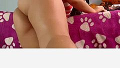 Indian babe with big ass engages in intense self sex.